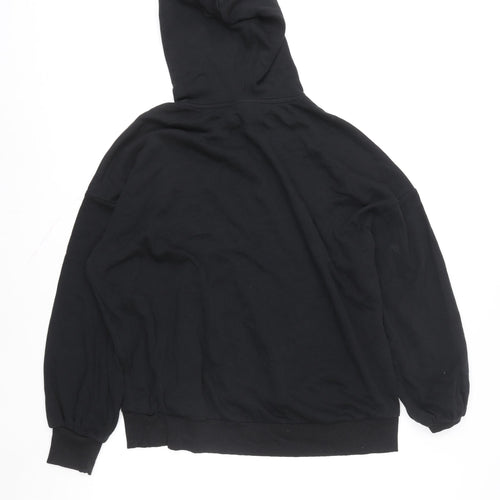 H&M Divided Women's Black Pullover Hoodie Size M Cotton Blend