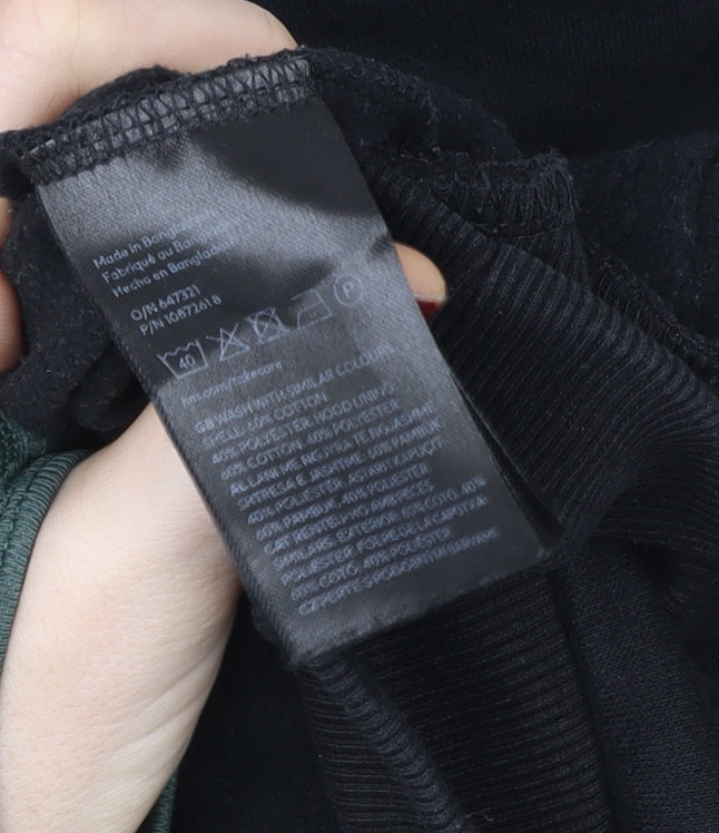 H&M Divided Women's Black Pullover Hoodie Size M Cotton Blend