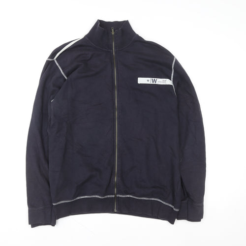 Wrangler Men's Blue Full Zip Cotton Sweatshirt Size L