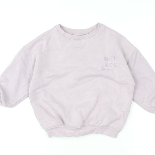 F&F Girls Purple Limitless Possibilities Pullover Sweatshirt 3-4 Years