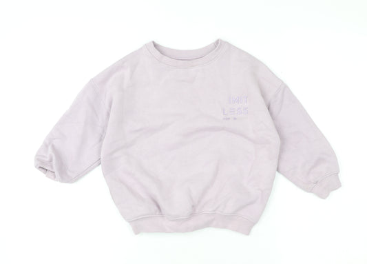 F&F Girls Purple Limitless Possibilities Pullover Sweatshirt 3-4 Years