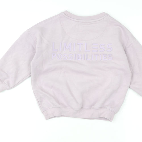 F&F Girls Purple Limitless Possibilities Pullover Sweatshirt 3-4 Years