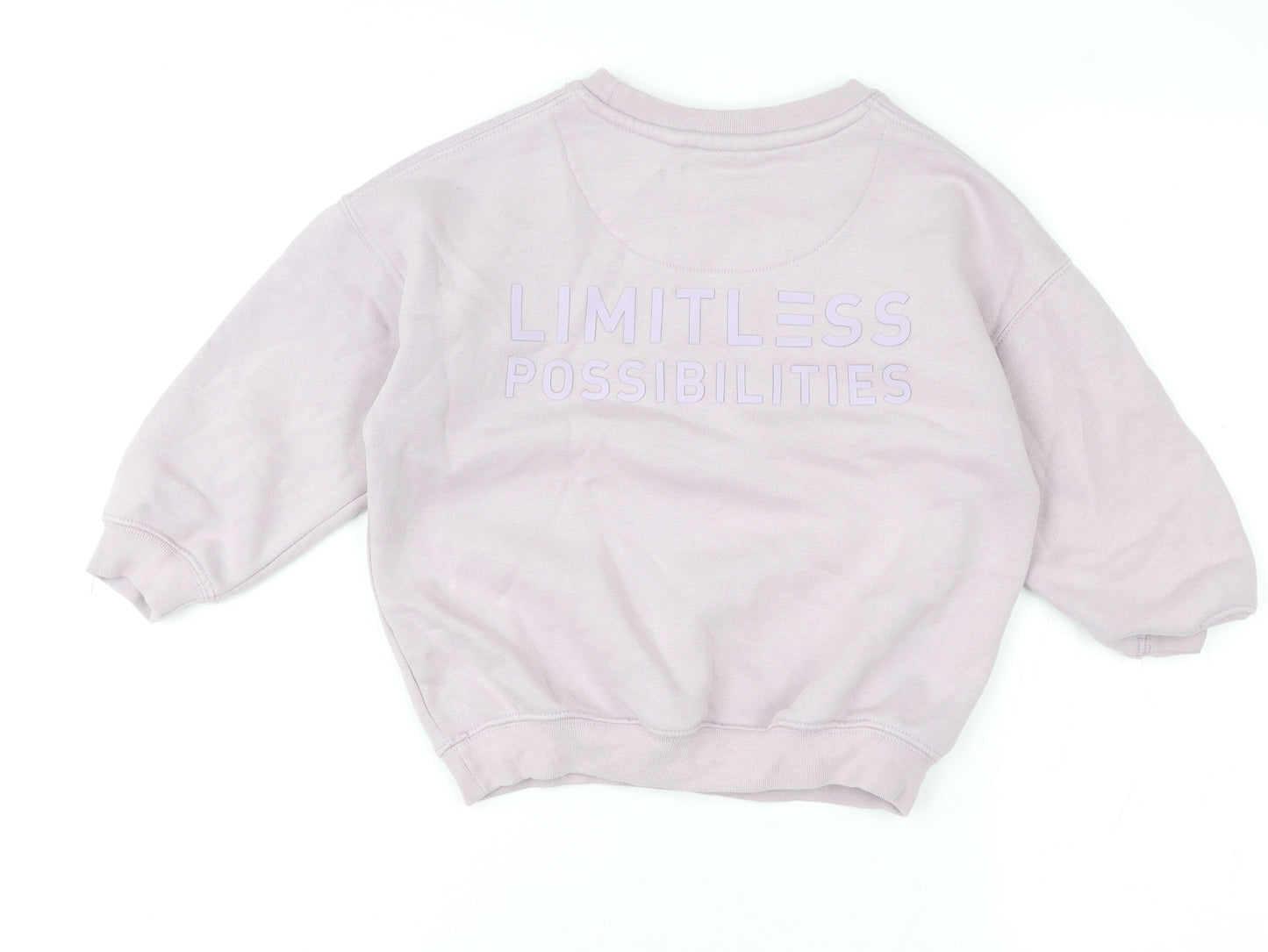 F&F Girls Purple Limitless Possibilities Pullover Sweatshirt 3-4 Years