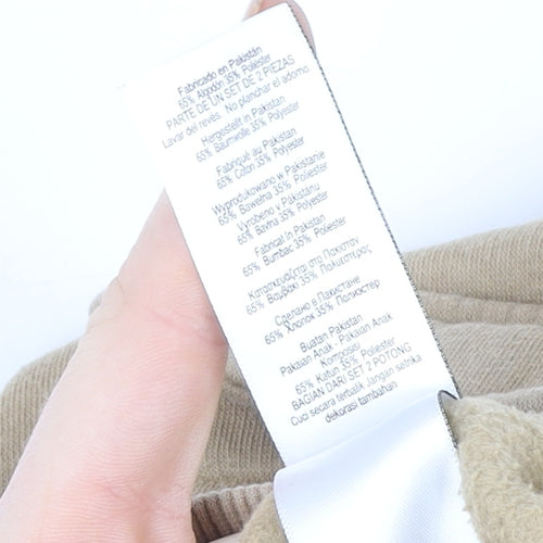 Next Boys Beige Cotton Blend Pullover Hoodie Age 7 Cargo Pocket Style