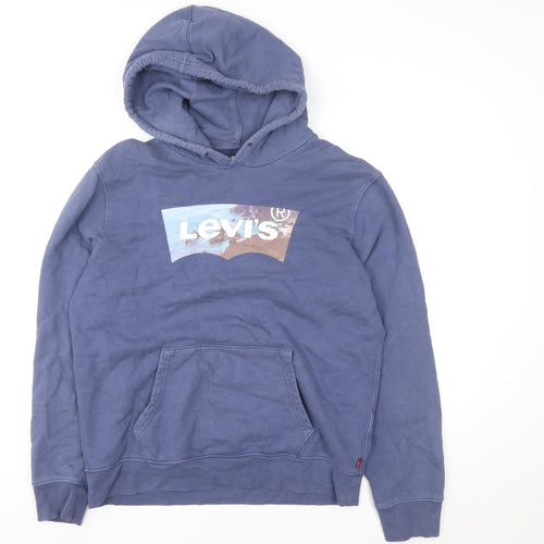 Levi's Men's Blue Pullover Hoodie M Classic Graphic Print