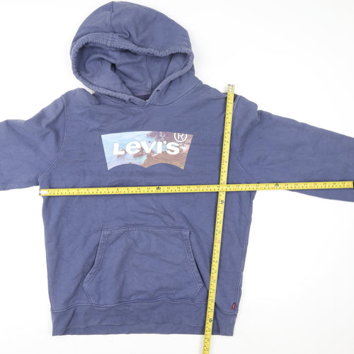Levi's Men's Blue Pullover Hoodie M Classic Graphic Print