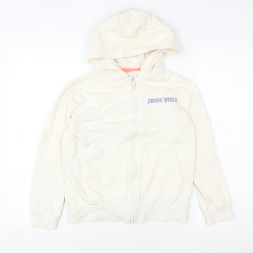 Marks and Spencer Girls Ivory Jurassic World Full Zip Hoodie 9-10 Years