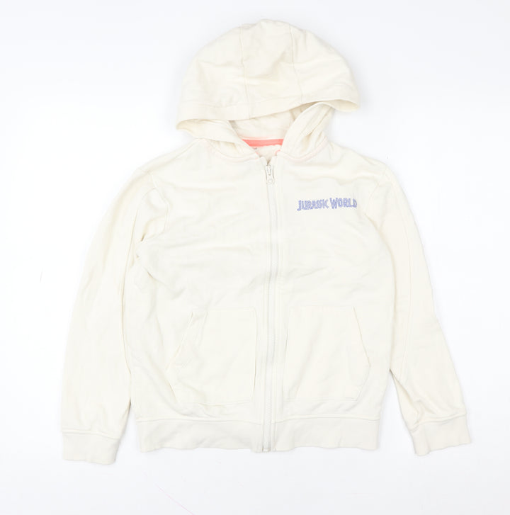 Marks and Spencer Girls Ivory Jurassic World Full Zip Hoodie 9-10 Years