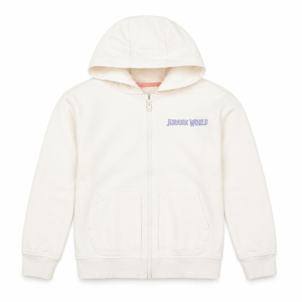 Marks and Spencer Girls Ivory Jurassic World Full Zip Hoodie 9-10 Years
