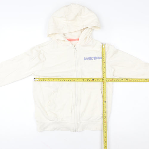 Marks and Spencer Girls Ivory Jurassic World Full Zip Hoodie 9-10 Years
