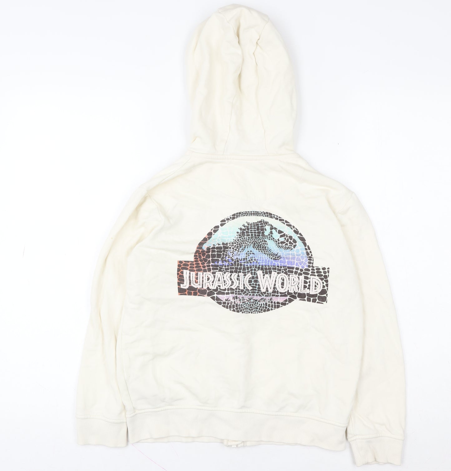 Marks and Spencer Girls Ivory Jurassic World Full Zip Hoodie 9-10 Years
