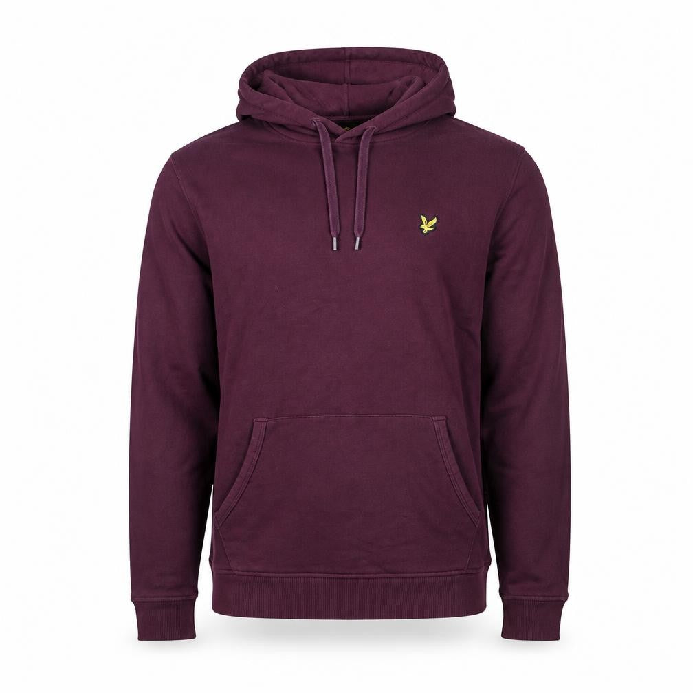 Front view of Lyle & Scott Men’s Purple Organic Cotton Hoodie, size M, Pullover