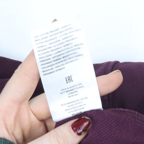 Lyle & Scott Men’s Purple Organic Cotton Hoodie Size M Pullover