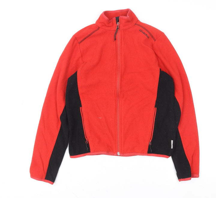 Quechua Boys Red Full Zip Fleece Sweatshirt 12 Years Hiking Outdoor