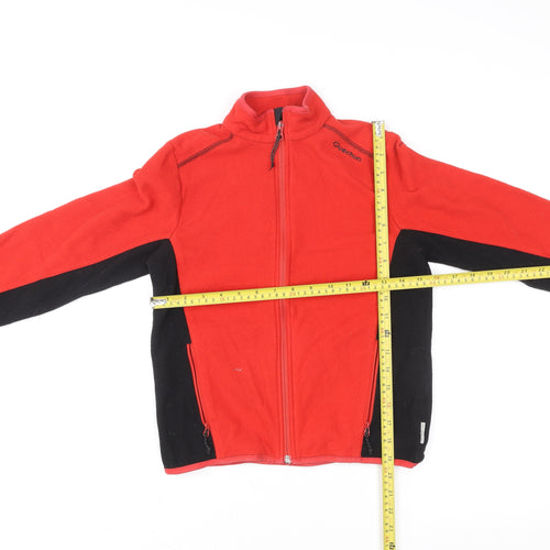 Quechua Boys Red Full Zip Fleece Sweatshirt 12 Years Hiking Outdoor