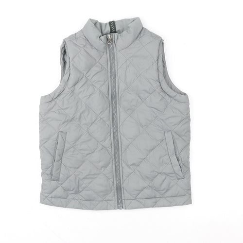 Lands’ End Girls Grey Quilted Padded Waistcoat Gilet Size 6 Years