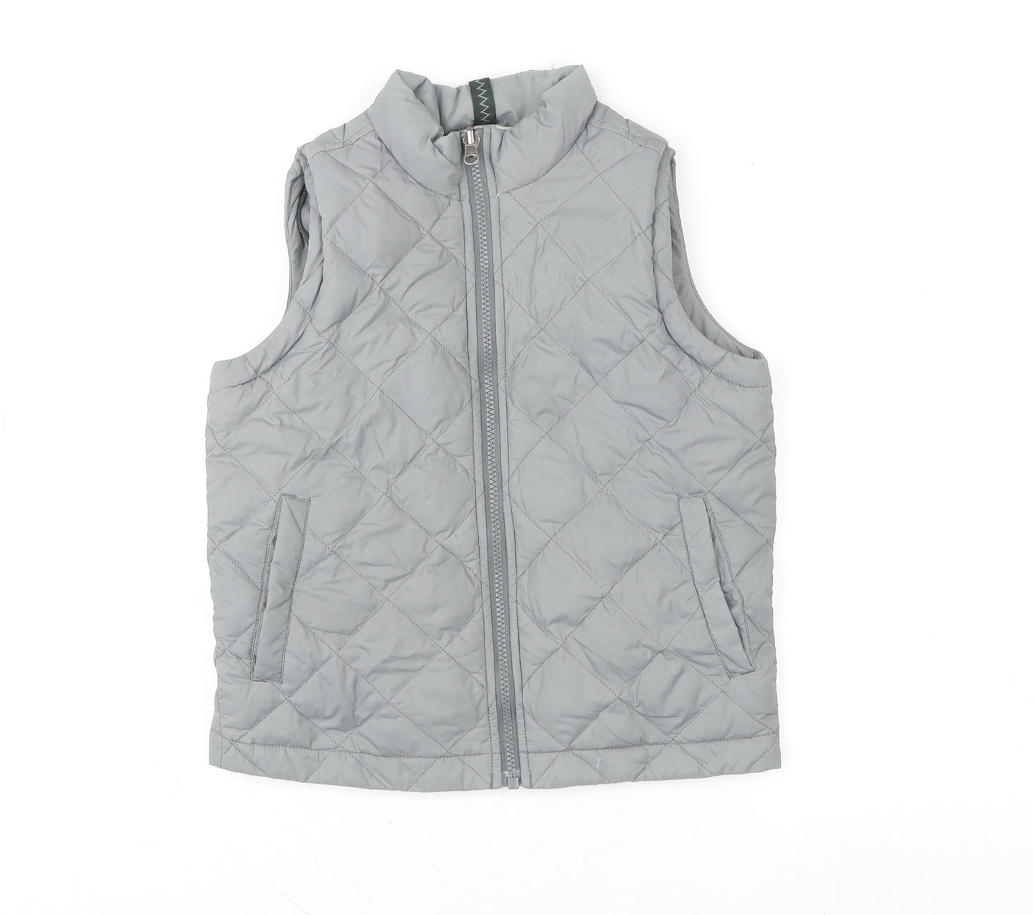 Lands’ End Girls Grey Quilted Padded Waistcoat Gilet Size 6 Years