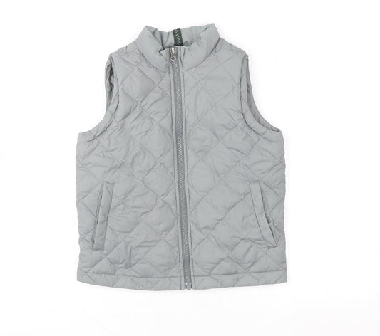 Lands’ End Girls Grey Quilted Padded Waistcoat Gilet Size 6 Years