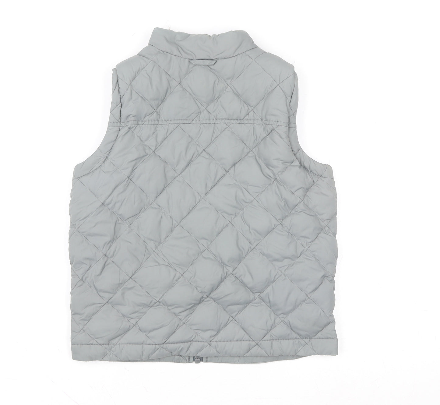 Lands’ End Girls Grey Quilted Padded Waistcoat Gilet Size 6 Years