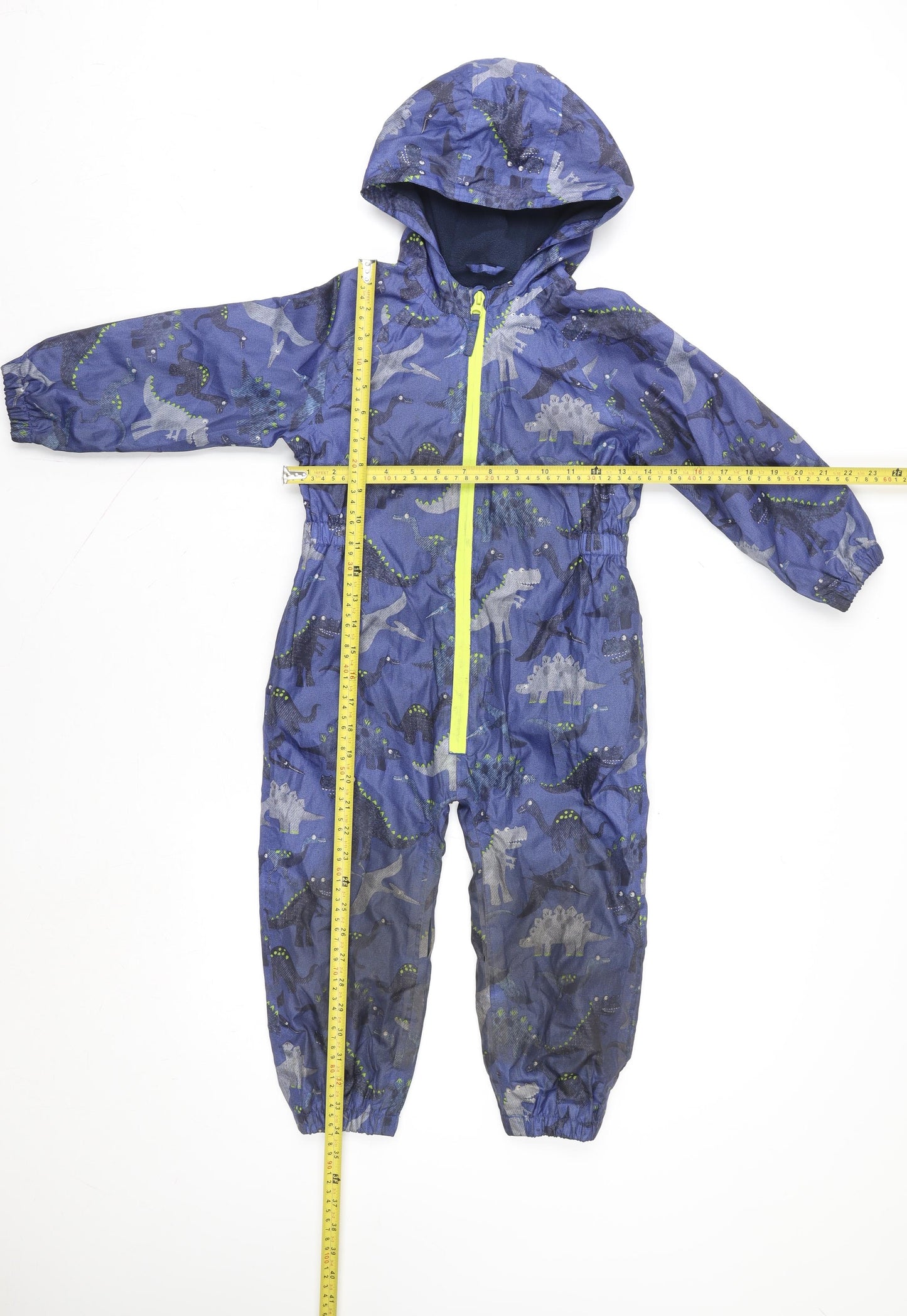 Bluezoo Boys Blue Dinosaur Waterproof Hooded Snowsuit 3 Years