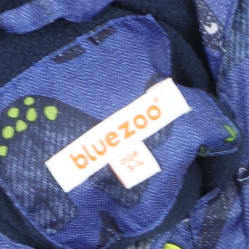Bluezoo Boys Blue Dinosaur Waterproof Hooded Snowsuit 3 Years