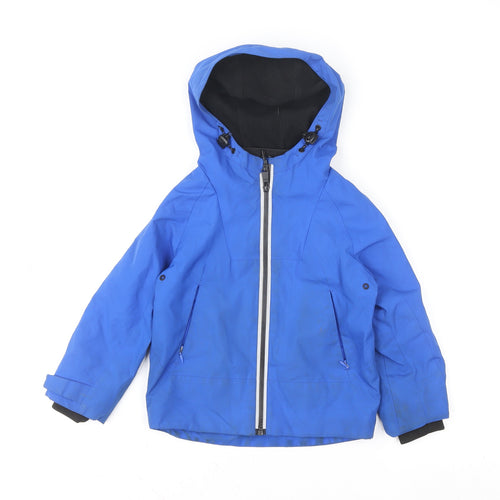 Marks and Spencer Boys Blue Hooded Waterproof Puffer Jacket 3-4 Years