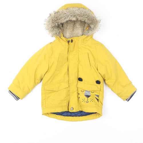 Next Unisex Baby Yellow Tiger Hooded Padded Parka Coat 12-18 Months