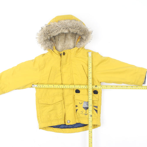 Next Unisex Baby Yellow Tiger Hooded Padded Parka Coat 12-18 Months