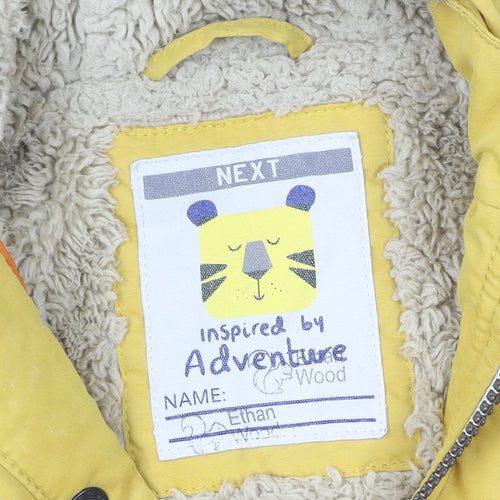 Next Unisex Baby Yellow Tiger Hooded Padded Parka Coat 12-18 Months