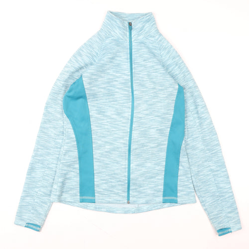 Tek Gear Womens Blue Full Zip Sweatshirt Medium Polyester Activewear