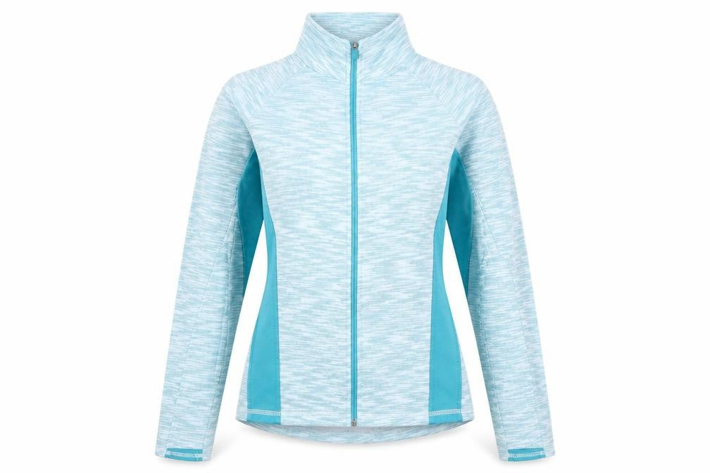Front view of Tek Gear women’s blue full zip sweatshirt medium polyester activewear