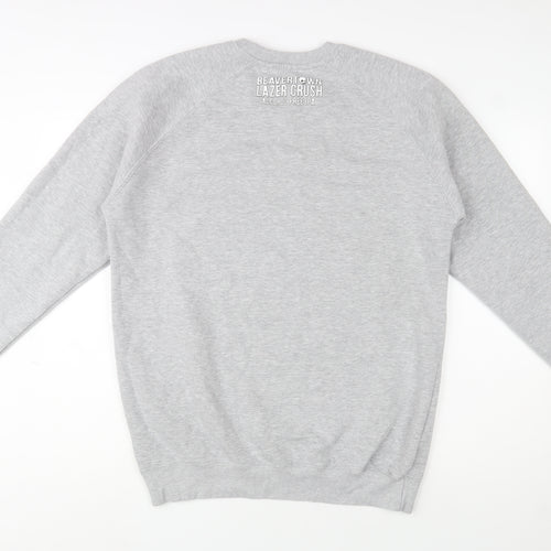 Just Hoods Men's Grey XL Pullover Graphic Skull Sweatshirt