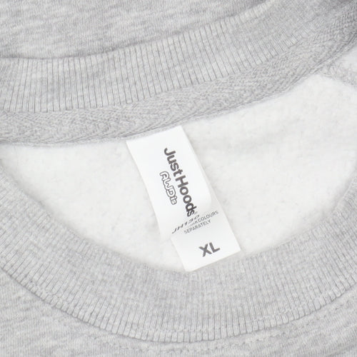 Just Hoods Men's Grey XL Pullover Graphic Skull Sweatshirt