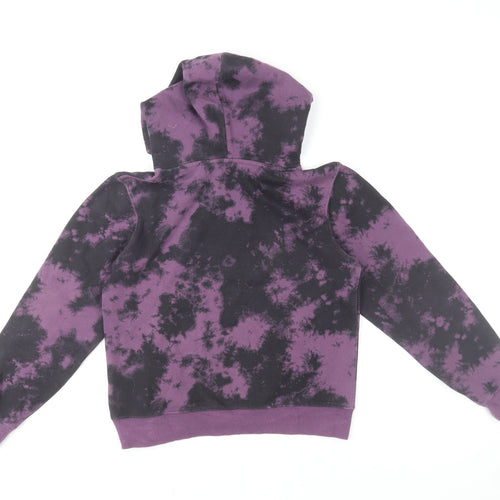 H&M Girls Purple Tie Dye Hoodie 11-12 Years Pullover Regular Fit