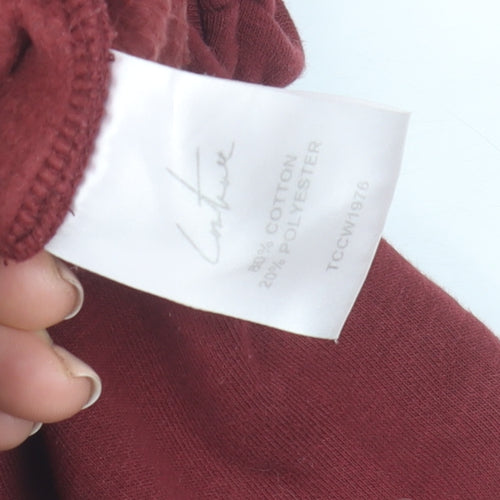 The Couture Club Women's Burgundy 1/2 Zip Sweatshirt UK 4 Cotton Blend