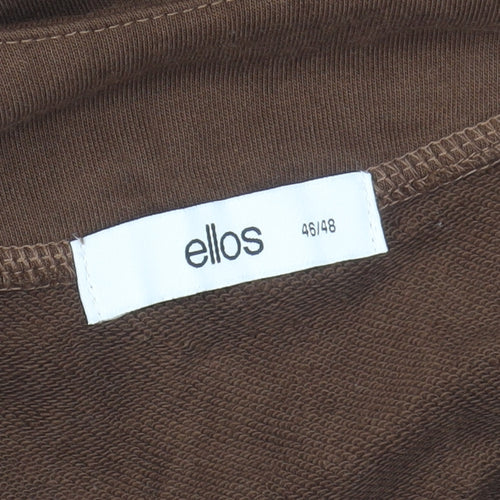 Ellos Women Brown V-Neck Pullover Sweatshirt Size 16/18 Cotton Blend