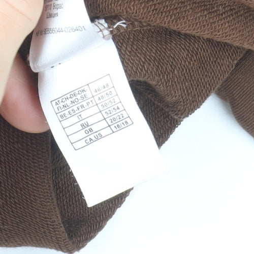 Ellos Women Brown V-Neck Pullover Sweatshirt Size 16/18 Cotton Blend