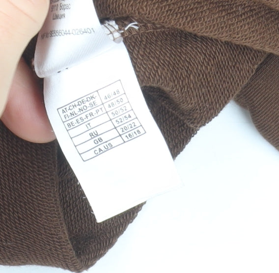 Ellos Women Brown V-Neck Pullover Sweatshirt Size 16/18 Cotton Blend