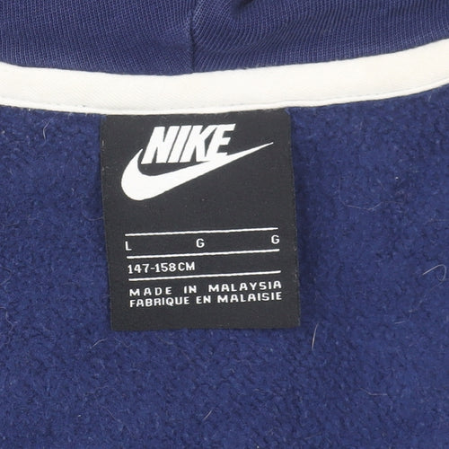 Nike Boys Blue Full Zip Hoodie L 147-158cm Cotton Blend