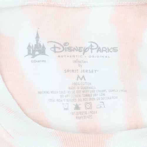 Disney Parks Unisex Pink Tie-Dye Glitter Logo Pullover Sweatshirt M