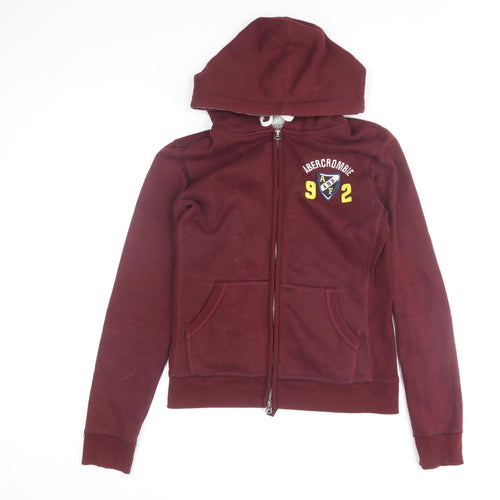 Abercrombie & Fitch Men's Red Full Zip Hoodie Size S