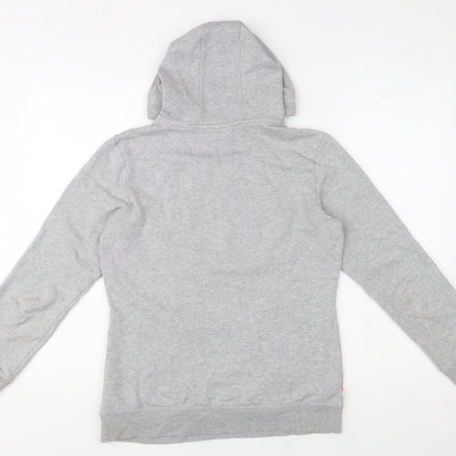 Adidas Women Grey Pink Logo Pullover Hoodie Size 12