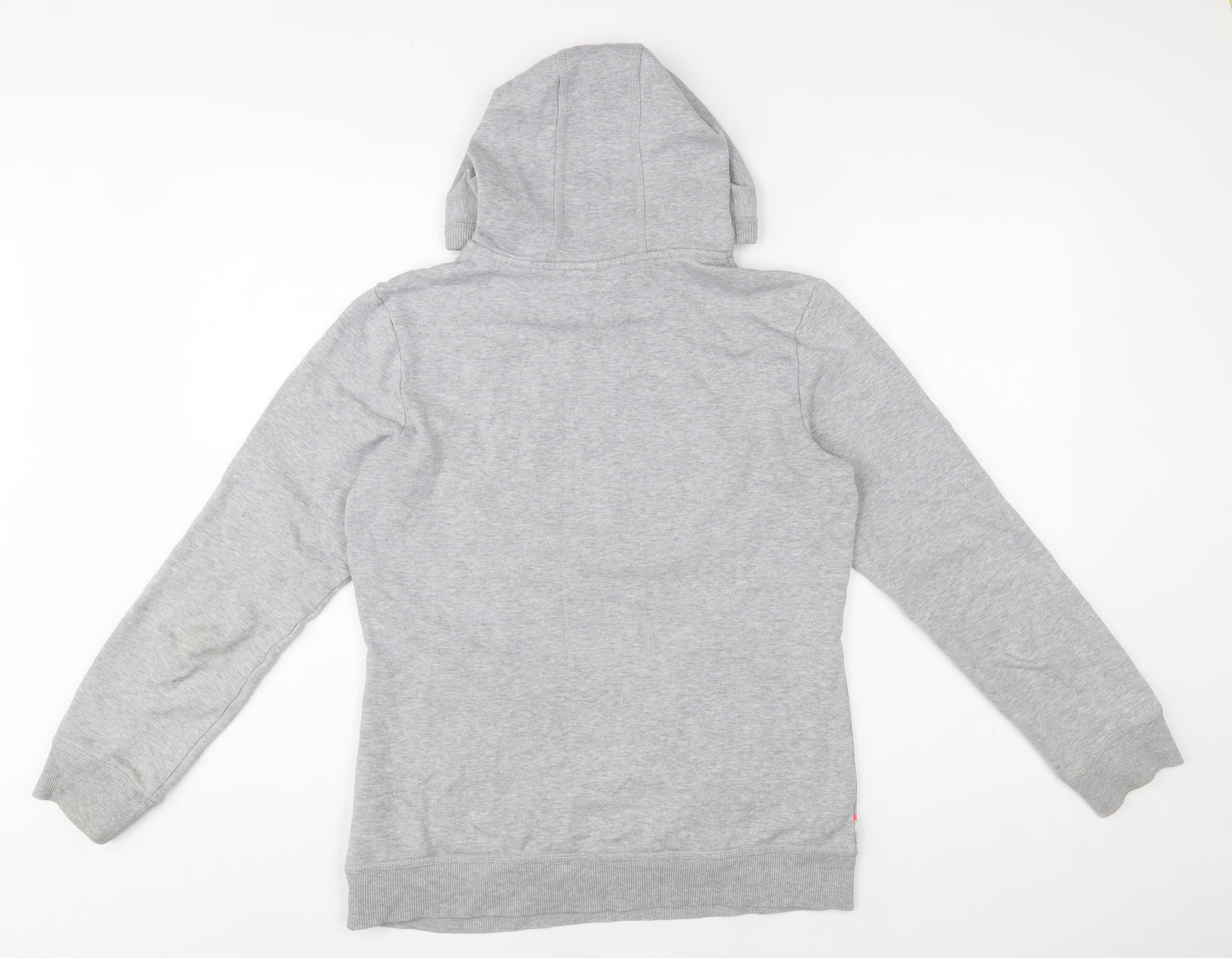 Adidas Women Grey Pink Logo Pullover Hoodie Size 12