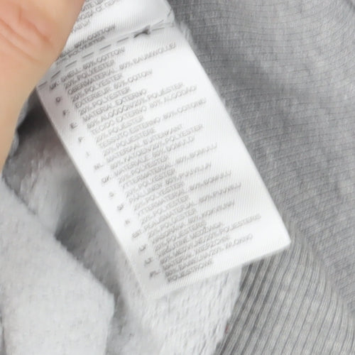 Adidas Women Grey Pink Logo Pullover Hoodie Size 12