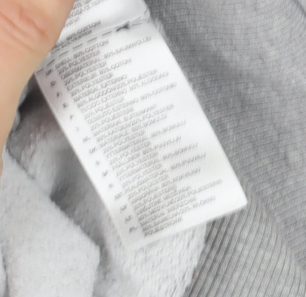 Adidas Women Grey Pink Logo Pullover Hoodie Size 12