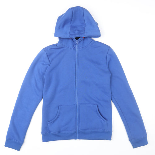 Mountain Warehouse Boys Blue Fleece Lined Hooded Full Zip Jacket 13 Years