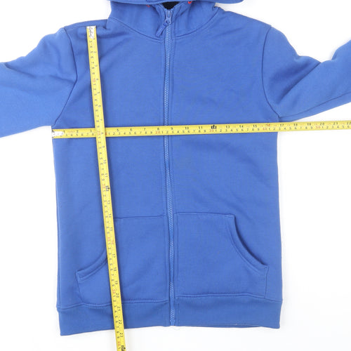 Mountain Warehouse Boys Blue Fleece Lined Hooded Full Zip Jacket 13 Years