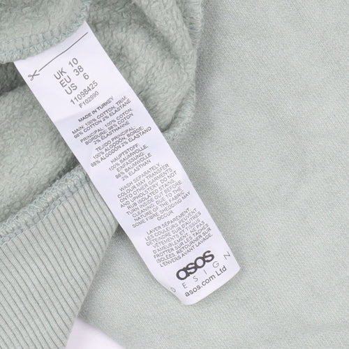 ASOS Design Women’s Green Hoodie UK 10 Cotton Pullover