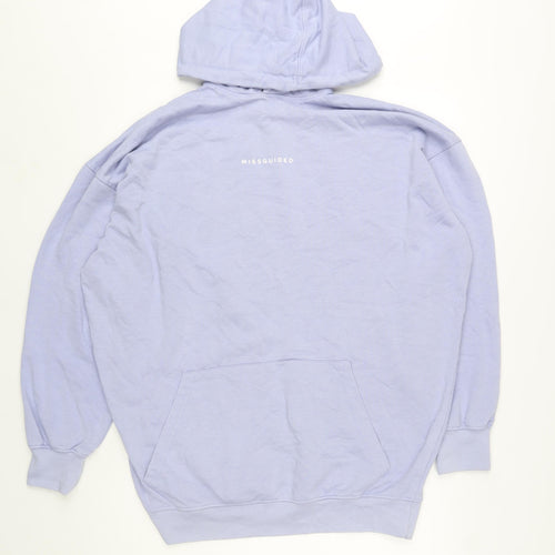 Missguided Women’s Lilac Pullover Hoodie UK 8 Relaxed Fit Cotton Blend