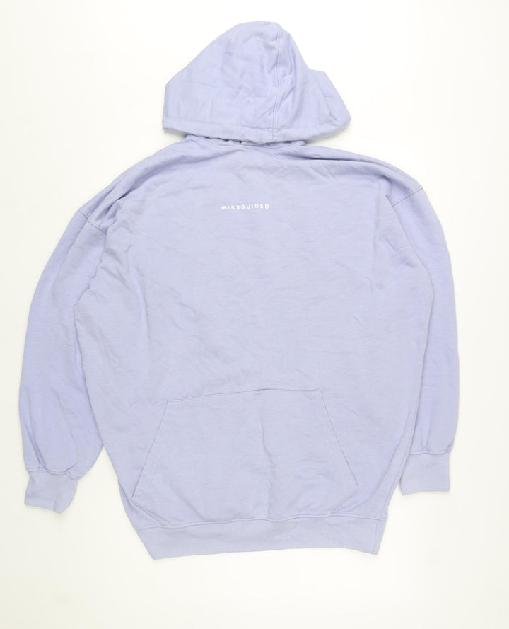 Missguided Women’s Lilac Pullover Hoodie UK 8 Relaxed Fit Cotton Blend